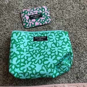 Marimekko Clinique Green and Pink Cosmetic Bags